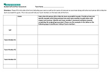 Student Self-Peer Assessment Form
