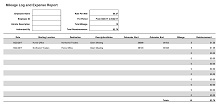 Mileage Expenses Log Sheet