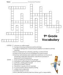 9th Grade Vocabulary Crossword Puzzle