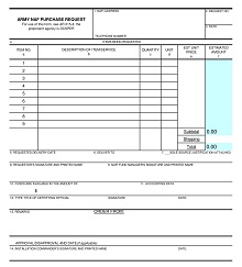 Army Purchase Requisition Form