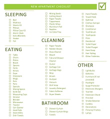 Blank New Apartment Checklist Template