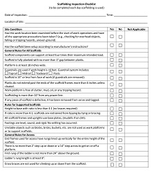 Blank Scaffold Inspection Checklist