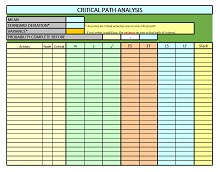 Critical Path Sheet Excel