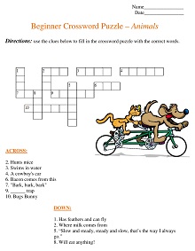 Crossword Puzzle - Animals