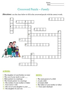 Crossword Puzzle - Family
