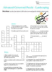 Crossword Puzzle - Landscaping