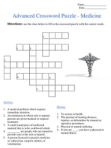 Crossword Puzzle - Medicine
