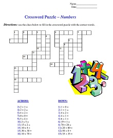 Crossword Puzzle - Numbers