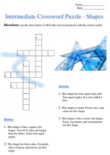 Crossword Puzzle - Shapes