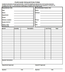 Equipment Purchase Requisition Form