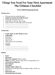 First Apartment Ultimate Checklist