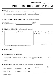 Formal Purchase Requisition Form