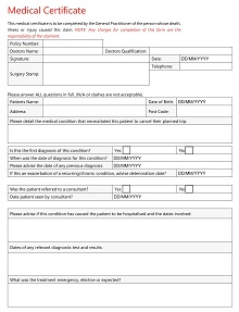 Medical Certificate Claim Form PDF