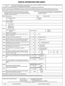 Medical Information Form for Travel