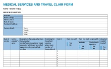 Medical Services And Travel Claim Form