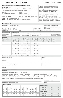 Medical Travel Subsidy Form