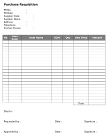 Purchase Requisition Form DOC