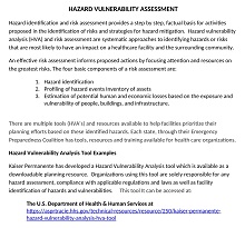 Sample Hazard Vulnerability Template and Resources