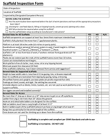 Scaffold Inspection Form Template
