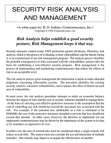 Security Risk Analysis Management