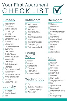 Simple First Apartment Checklist
