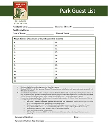 Simple Park Guest List