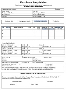 Special Purchase Requisition Form