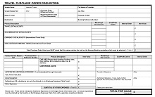 Travel Purchase Requisition Order Form