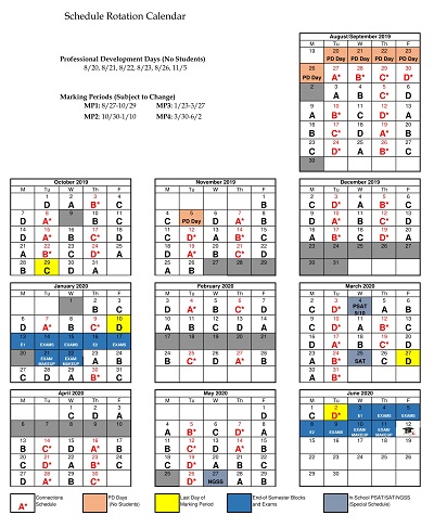 School Work Schedule Rotation Calendar