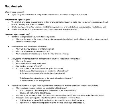 Basic Gap Analysis Template