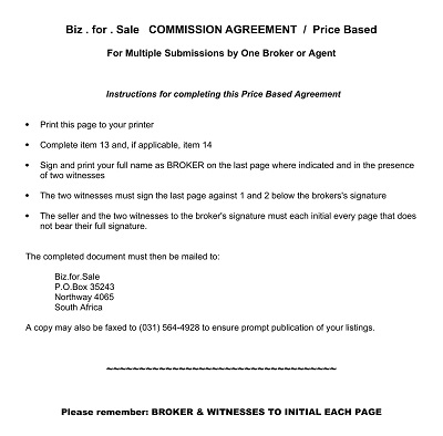 Broker’s Construction Commission Agreement