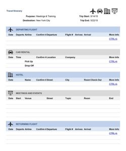 50+ Free Printable Travel Itinerary Templates (MS Word, PDF) » ExcelSHE