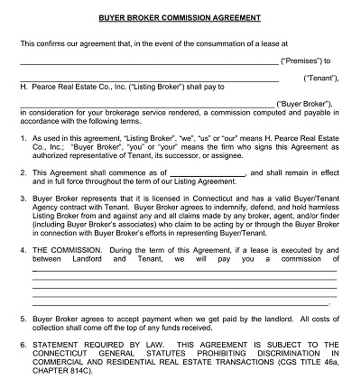 Buyer Broker Commission Agreement Template
