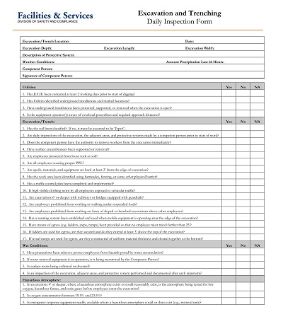 Daily Safety Inspection Checklist