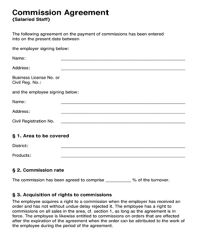 Example Commission Agreement Template