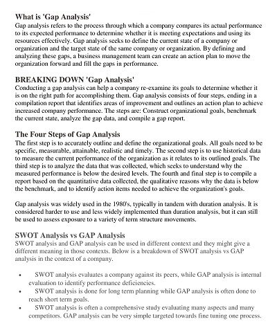 Gap Analysis Format PDF