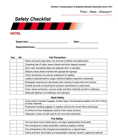 Hotel Safety Inspection Checklist