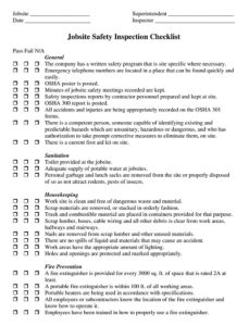 34+ Free Printable Safety Inspection Checklist Templates (PDF, Doc ...