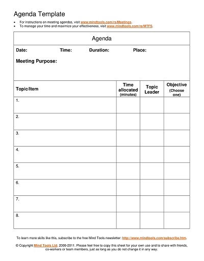 OD Meeting Itinerary Template