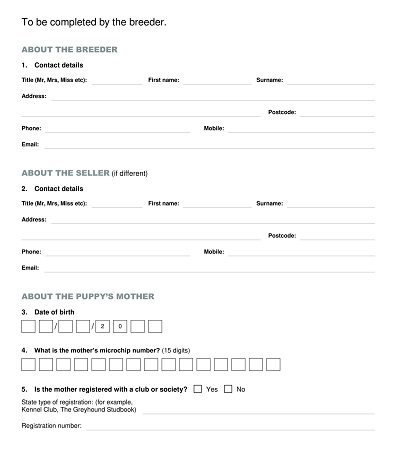 Sample Puppy Contract Template PDF