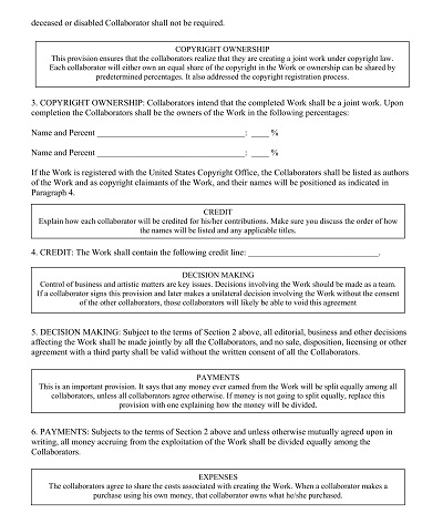 Simple Collaboration Agreement Form