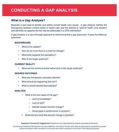 University Conducting Gap Analysis Template