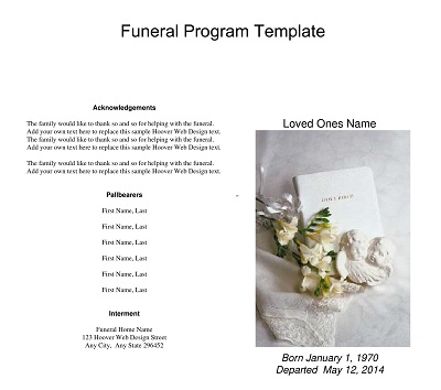 Blank Obituary Program Template