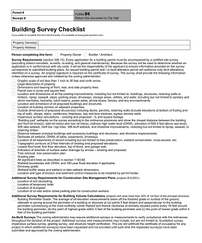 Building Survey Checklist Template