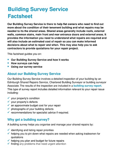 Building Survey Service Factsheet