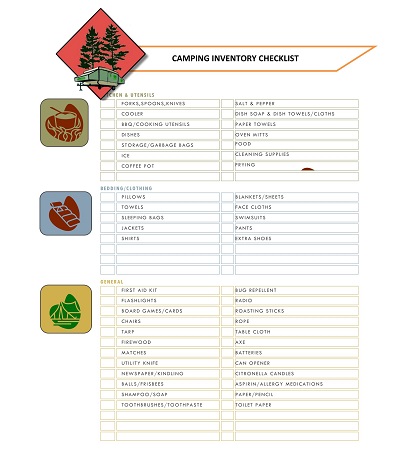 Camping Inventory Checklist Template