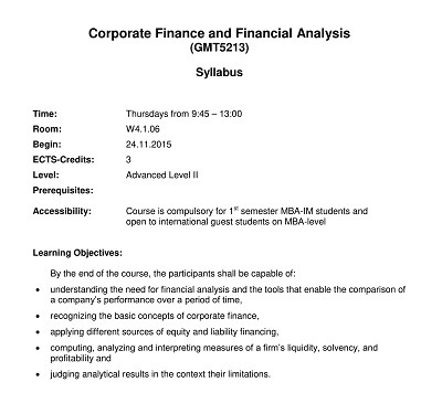 Corporate Finance and Financial Analysis