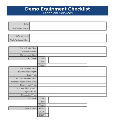 Demo Equipment Checklist Template