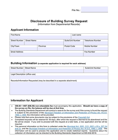 Disclosure of Building Survey