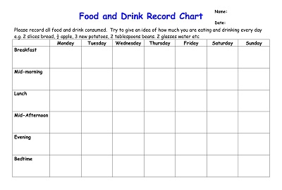 Food and Drink Record Chart Format
